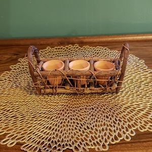 Mini Wicker Plant Stand